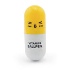 Retractable Pen Small Pocket Vitamin Ballpen Yellow - Pack of 2