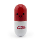 Retractable Pen Small Pocket Vitamin Ballpen Red - Pack of 2