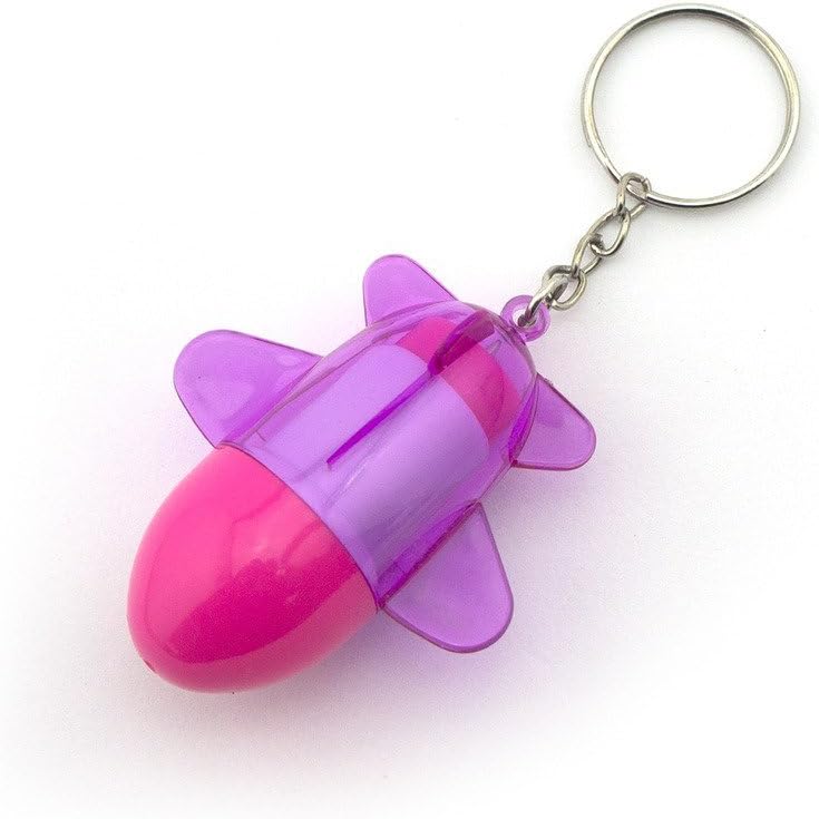 Retractable Pen Small Pocke Pink Plane Ballpen Keyring - Pack of 2