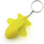 Retractable Pen Small Pocket Yellow Plane Ballpen Keyring - Pack of 2