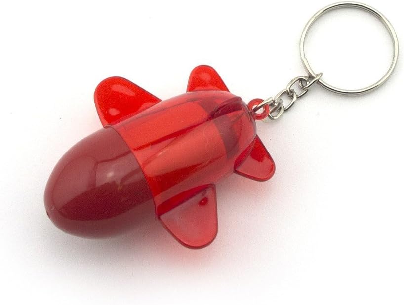 Retractable Pen Small Pocket Red Plane Ballpen Keyring - Pack of 2