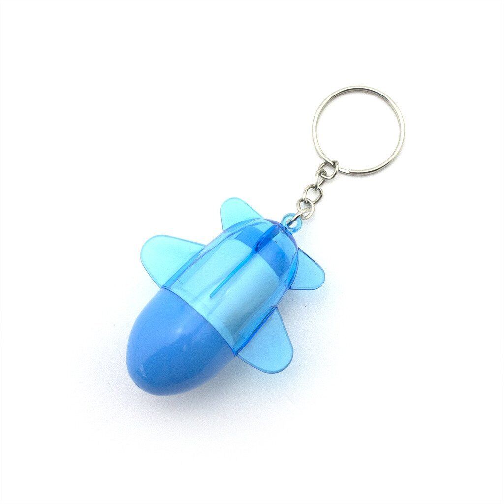 Retractable Pen Small Pocket Blue Plane Ballpen Keyring - Pack of 2