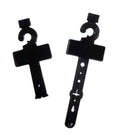 Pack of 20 No.12 plastic black belt display hangers on a white background.