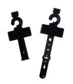 Pack of 20 No.12 plastic black belt display hangers on a white background.