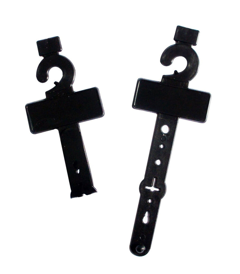 Pack of 20 No.12 plastic black belt display hangers on a white background.
