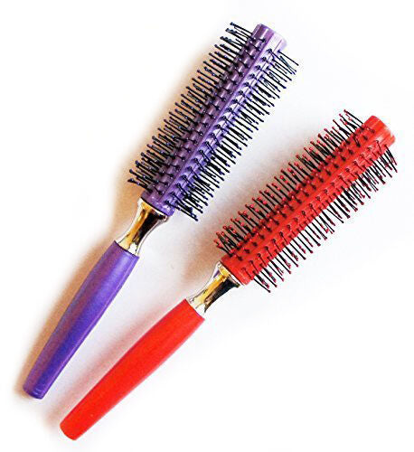 Two plastic round brushes for curly hair styling