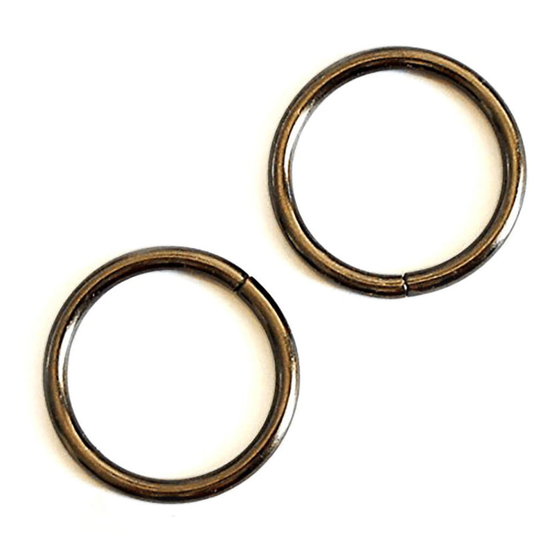 Pack of 10 gunmetal tone shoe handbag rings displayed together