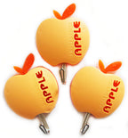 Three self-adhesive apple shape hooks in orange.
