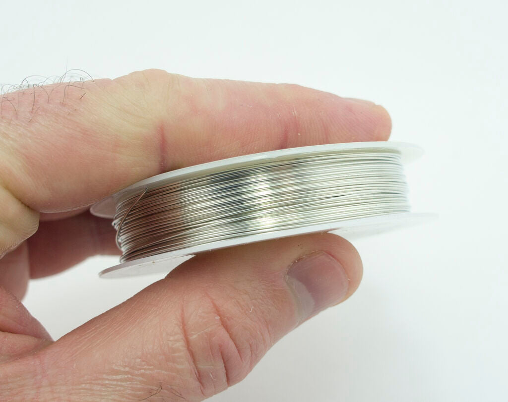 Close-up of the 0.5mm silver wire showing its fine texture.