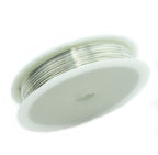 A roll of 0.5mm silver wire for bead crafting.