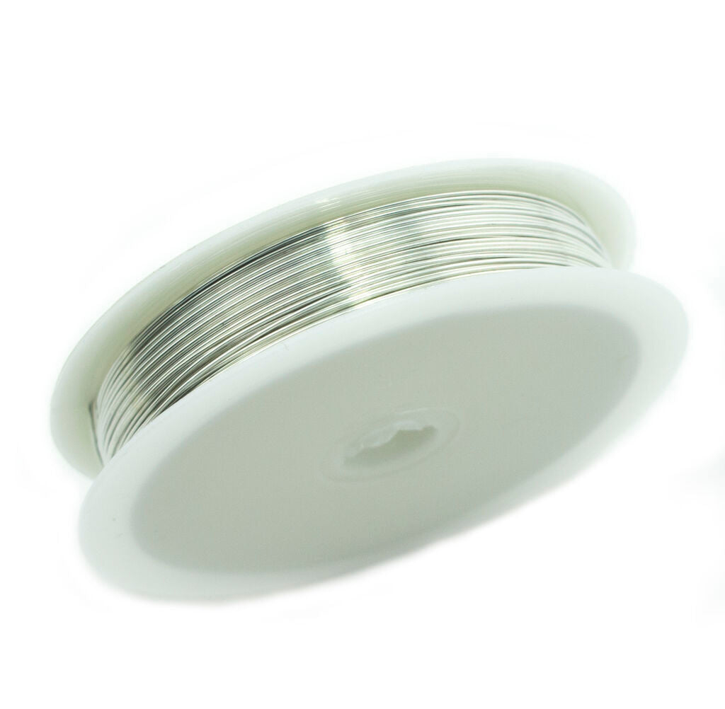 A roll of 0.5mm silver wire for bead crafting.