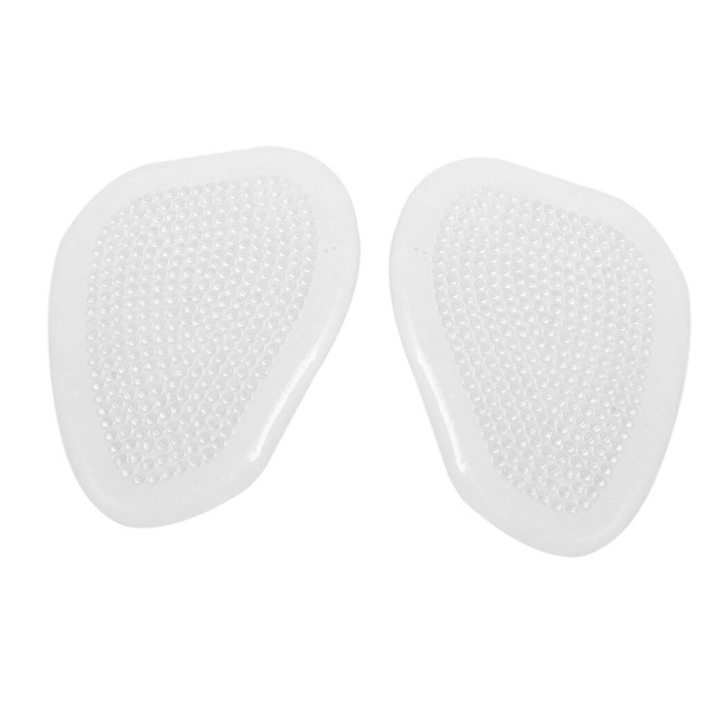 Silicone cushion shoe insoles displayed on a white background