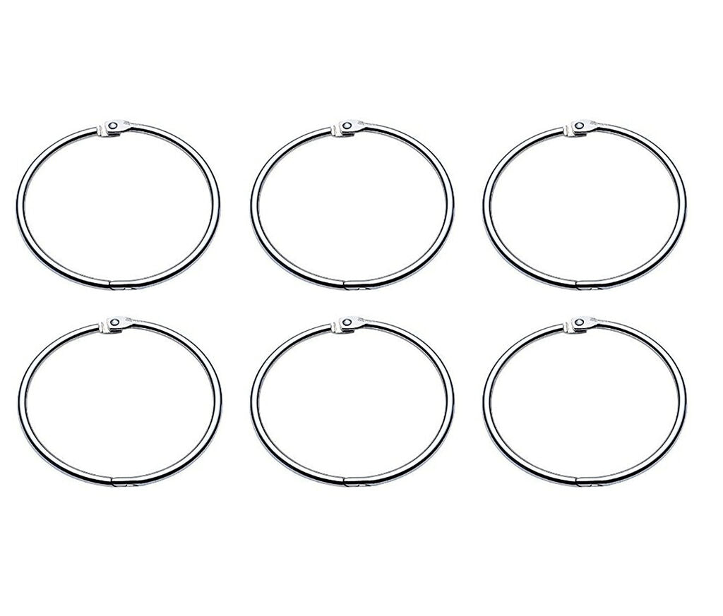 Hinged binding ring with a 2 inch diameter, ideal for crafts