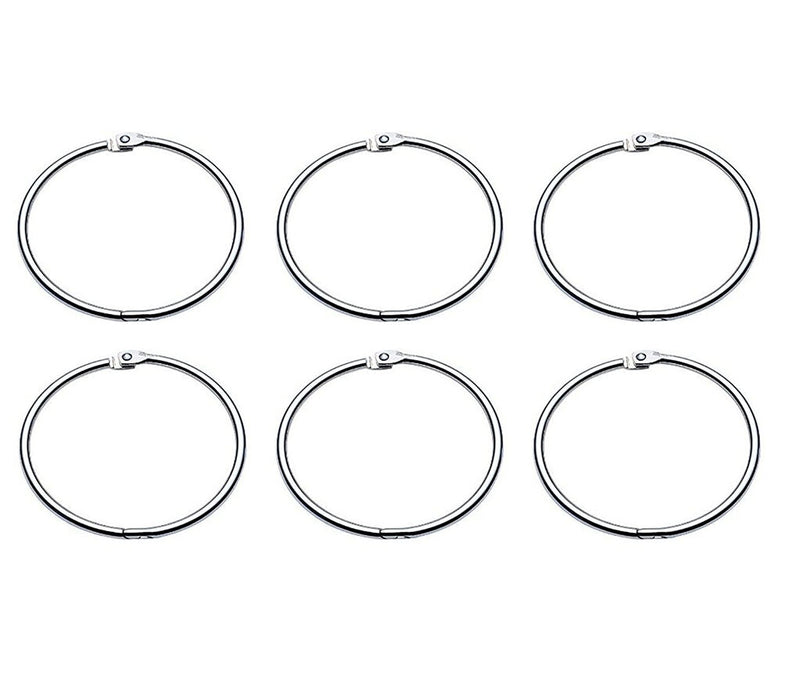 Hinged binding ring with a 2 inch diameter, ideal for crafts