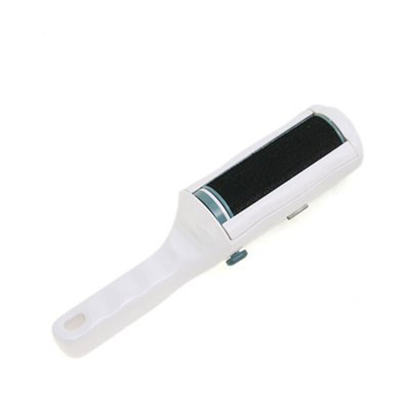Self-cleaning lint brush with dual-action button