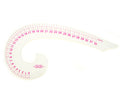Multi purpose curve line pattern ruler showing centimetre markings.