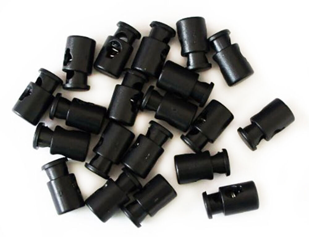 Pack of 20 plastic toggle spring stop cord locks displayed