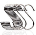 Pack of 10 stainless steel S hooks, each 3 inches long