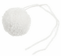 Off white decorative acrylic pom poms, 50mm diameter, displayed in pairs
