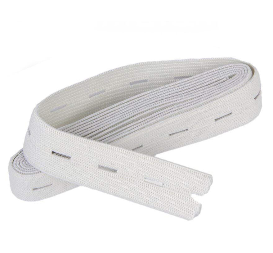 Roll of foldable clean finishing elastic in white