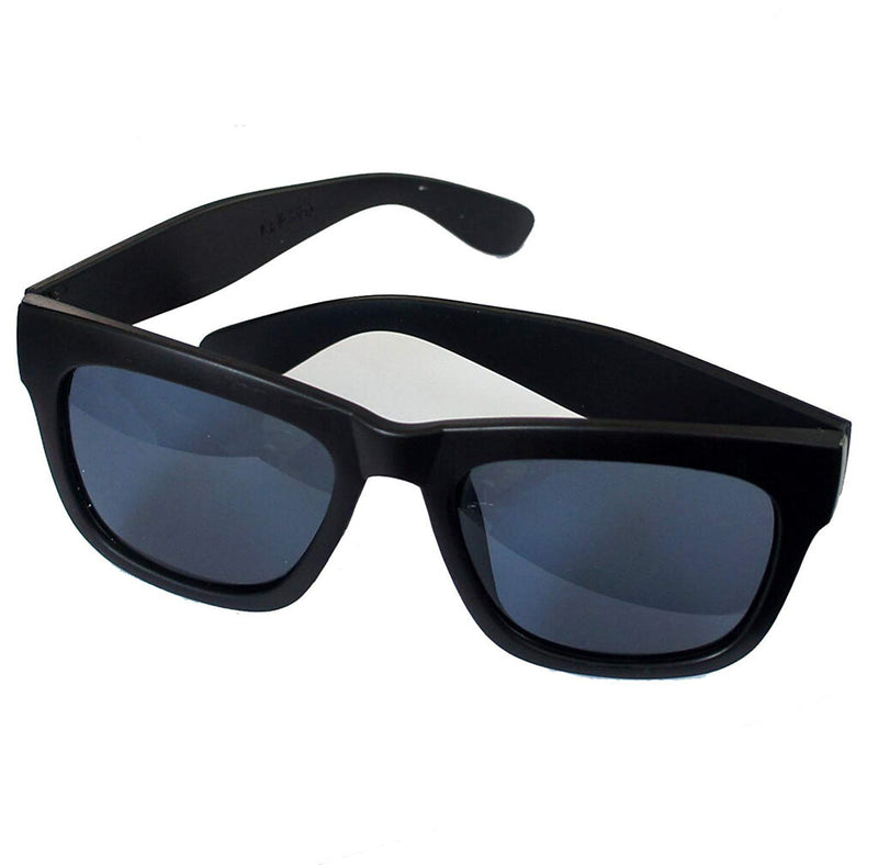 Two pairs of retro iridescent mirror sunglasses on a white background.