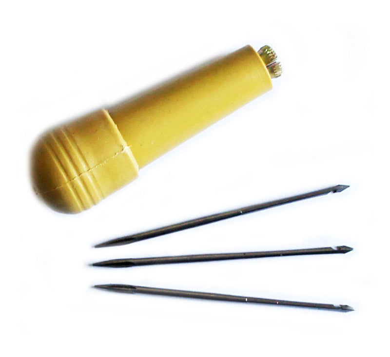 Plastic stitching awl with three needles for leather crafting