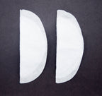Packaging of narrow width shoulder pads, ready for use