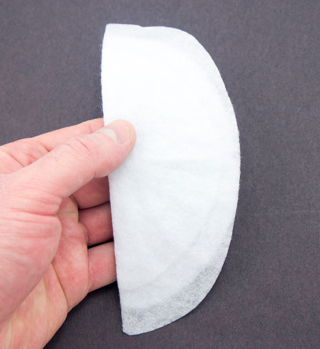 Narrow width shoulder pads in white, showing texture