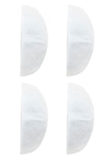 Two pairs of narrow width white shoulder pads displayed