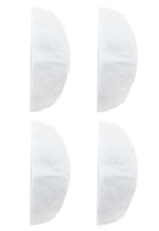 Two pairs of narrow width white shoulder pads displayed