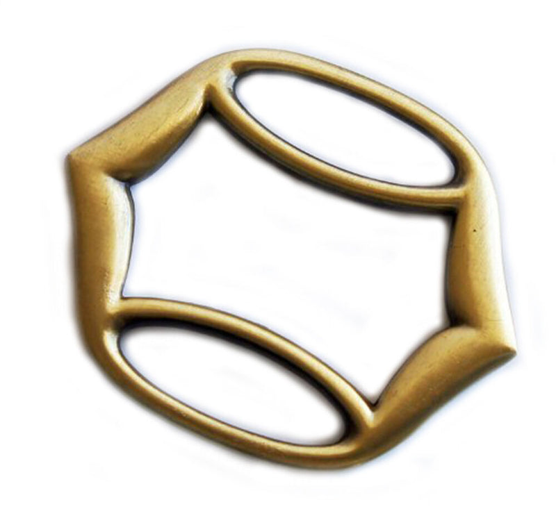 Vintage gold tone handbag buckle measuring 55x45mm