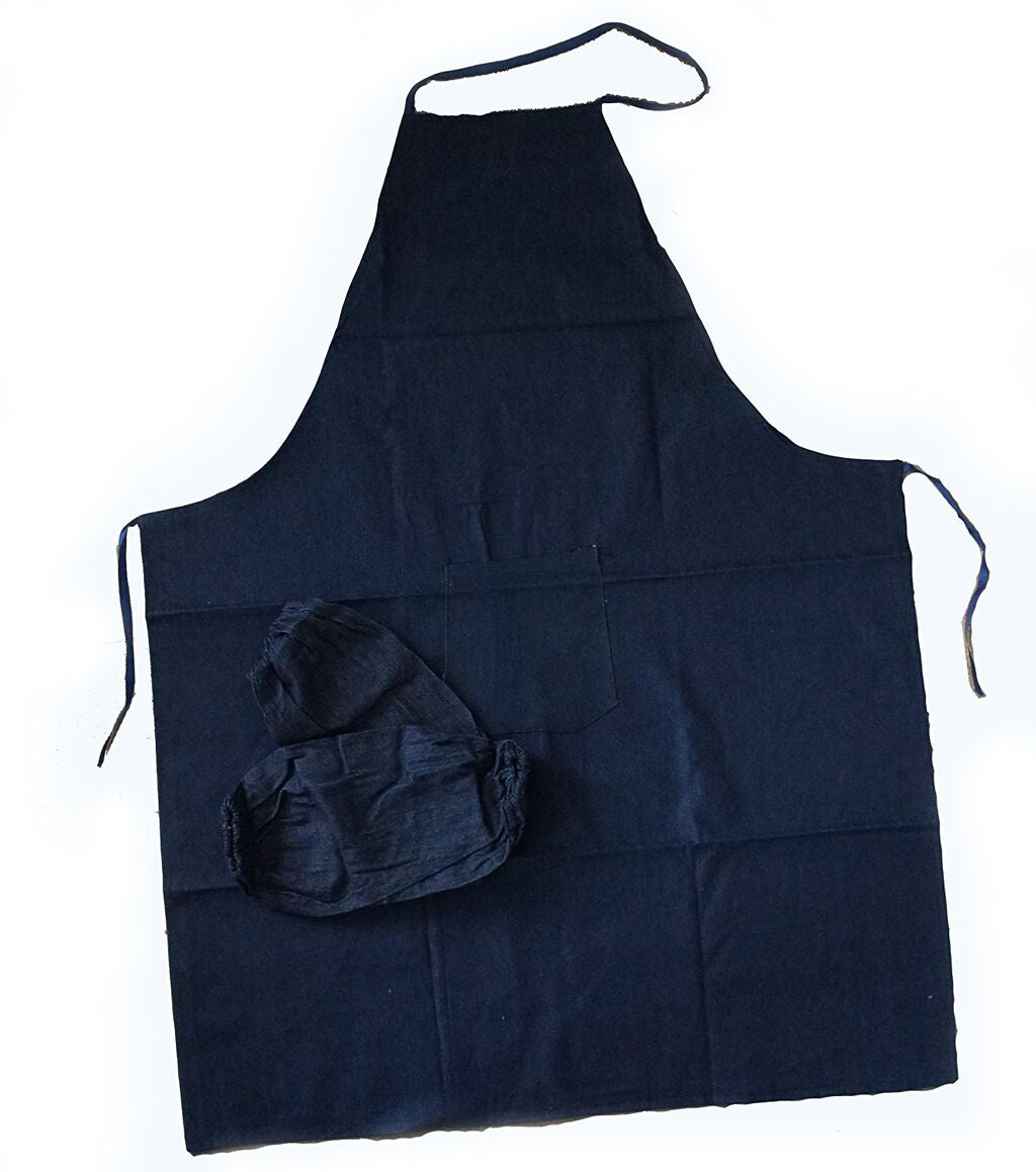 Front view of medium duty unisex stretch denim apron