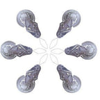 Close-up of metal threaders in assorted colours