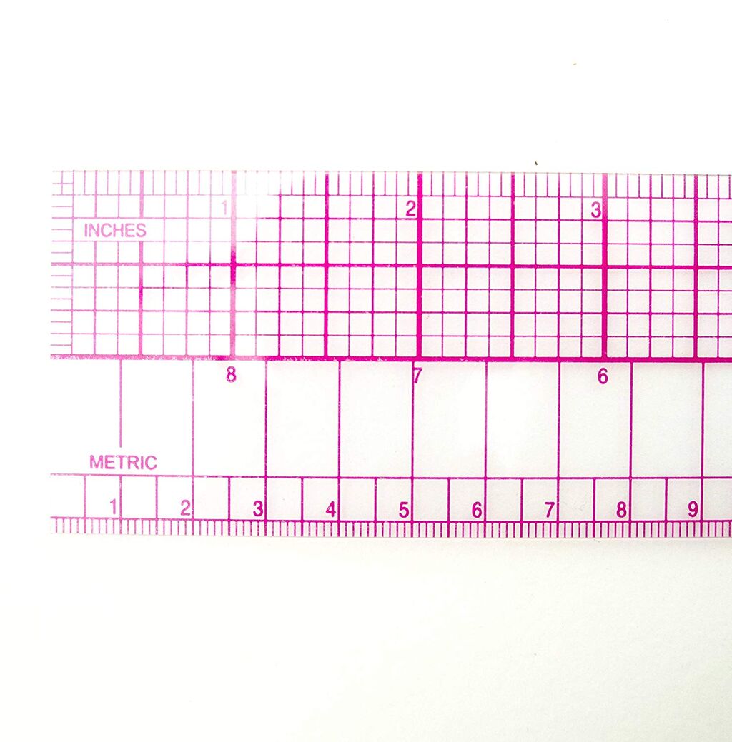 Flexible grader ruler being used for pattern grading