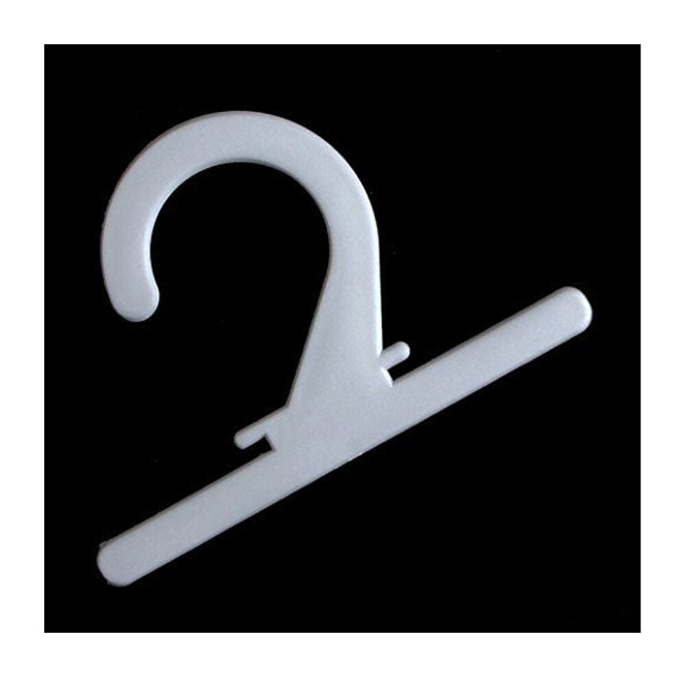 Pack of 48 white plastic hangers for fabric samples.