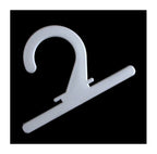 Pack of 48 white plastic hangers for fabric samples.
