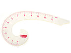 Multi purpose comma shape curve line pattern ruler, 12 inch.