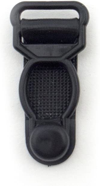 Black girdles clips arranged neatly for easy viewing.