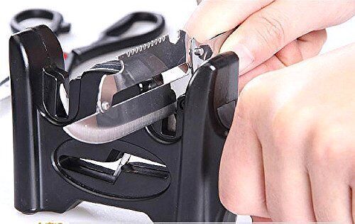 Floating ceramic rods for versatile scissor sharpening