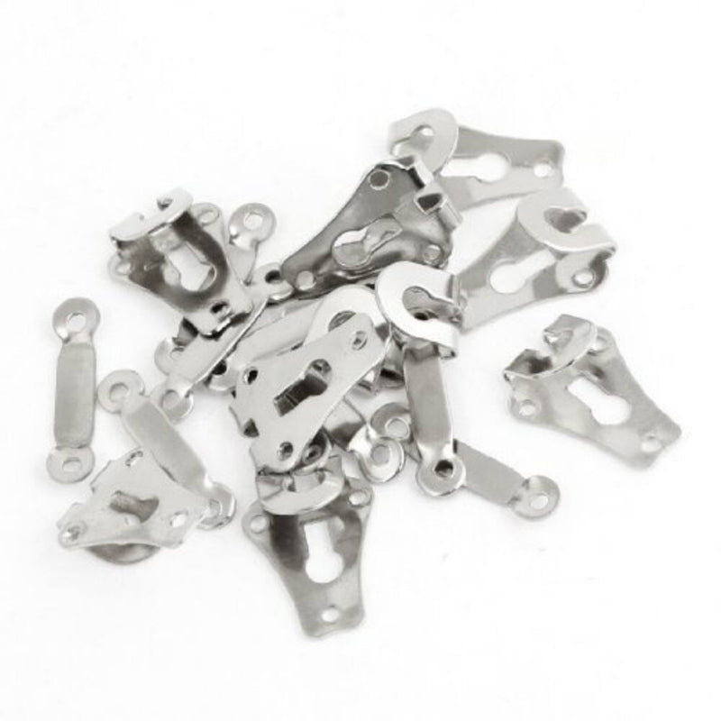 Box containing 100 silver trousers and skirt hooks/bars, 18mm size.