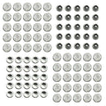 Pack of 50 crystal stone studs in silver tone settings.