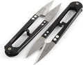 Twin thread snips with ergonomic handles for comfortable use.