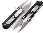 Twin thread snips with ergonomic handles for comfortable use.