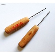 Stitching Awl Hook End Awl Large Comfort to Hold Wooden Handle, Leather, Paper Thick Cardboard 12cm - 2 Pcs 