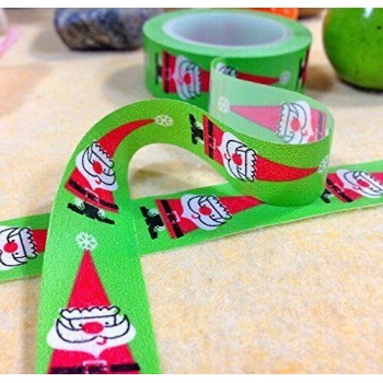 Fun Christmas Gift Wrapping Paper Tape 15mW (No.7- Picasso style Santa 5 metres)