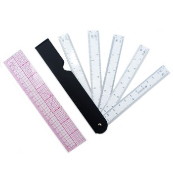 Buy 0217 Pocket Pattern Aid Clothes Making Ruler with Ratio Guide and Get 121 Flexible Grader Ruler 20cm Free!