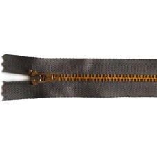 5 Pcs No3 Grey Metal Closed Ended Zip - 17.5 cm