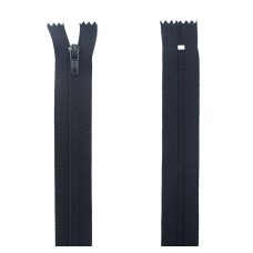 5 pcs Nylon - Metal Closed Ended Zips (No 2 Black 17.5 cm)