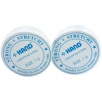 HAND ® Premium Strength Roll of Bead Craft Crystal Clear, Stretchy String/Thread 1.0mm Thickness, Pack of 2 Rolls