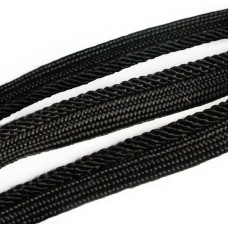 BRT20 Black with Plait Edge Sew in Pipe Trim - 12mm wide appx 9 metres